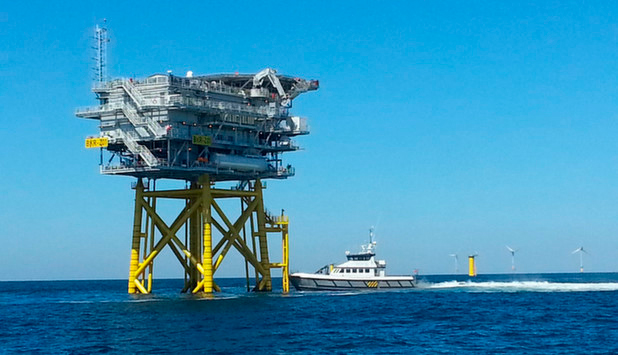 Die GAD Burkhardtsdorf GmbH bei der 

Arbeit am Windpark -Riffgrund 1- auf der Nordsee.